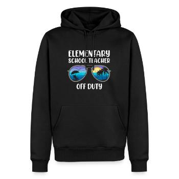 Classe d’école primaire de vacances Enseignant en congé Enseignant - Sweat à capuche Premium bio Homme - noir - Devant - Nico (187cm)