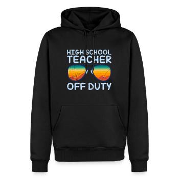 Professeur de lycée en congé Professeur de vacances scolaires - Sweat à capuche Premium bio Homme - noir - Devant - Nico (187cm)
