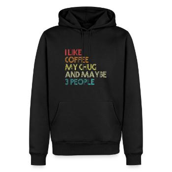 Chug Lover Cadeau Dog Owner Coffee Lover Funny Vinta - Sweat à capuche Premium bio Homme - noir - Devant - Nico (187cm)