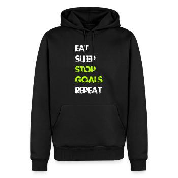 Manger dormir Arrêter Goal Répéter Soccer Hockey Sport ide - Sweat à capuche Premium bio Homme - noir - Devant - Nico (187cm)
