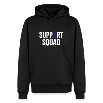 Colon Cancer Support Squad Colorectal Cancer Aware - Men’s Premium Organic Hoodie - black - Front - Nico (187cm)
