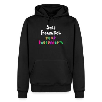 Mental Health Seid freundlich zu euch - Männer Premium Bio Hoodie - Schwarz - Vorne - Nico (187cm)