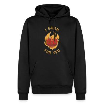 Brennendes Herz Badge Vintage Tattoo Art - Männer Premium Bio Hoodie - Schwarz - Vorne - Nico (187cm)