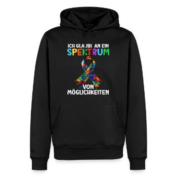 Autisme Je crois en un spectre de - Sweat à capuche Premium bio Homme - noir - Devant - Nico (187cm)