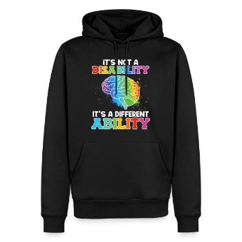 Autisten Bewusstsein Its not a disability - Männer Premium Bio Hoodie - Schwarz - Vorne - Nico (187cm)