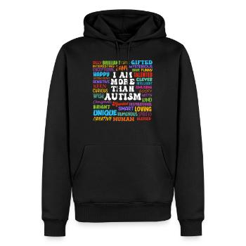 Sensibilisation à l’autisme Solidarité et sensibilisation - Sweat à capuche Premium bio Homme - noir - Devant - Nico (187cm)