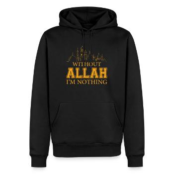 Without Allah I'm Nothing Islamic, Muslimmashallah - Men’s Premium Organic Hoodie - black - Front - Nico (187cm)