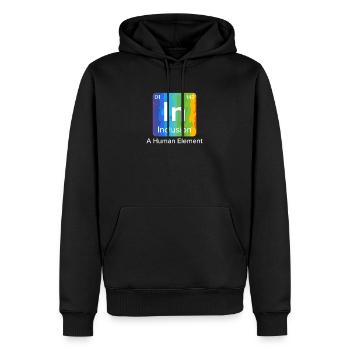 Inclusion Solidarité Compassion pour le handicap - Sweat à capuche Premium bio Homme - noir - Devant - Nico (187cm)