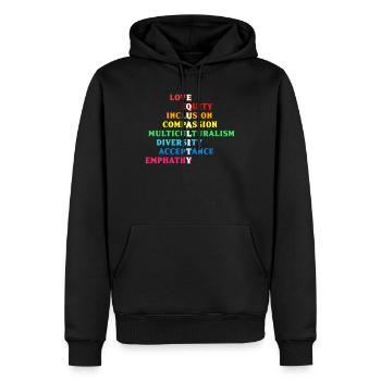 Inklusion Akzeptanz handicap Solidarität - Männer Premium Bio Hoodie - Schwarz - Vorne - Nico (187cm)