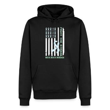 Santé mentale Combattre la stigmatisation mentale - Sweat à capuche Premium bio Homme - noir - Devant - Nico (187cm)