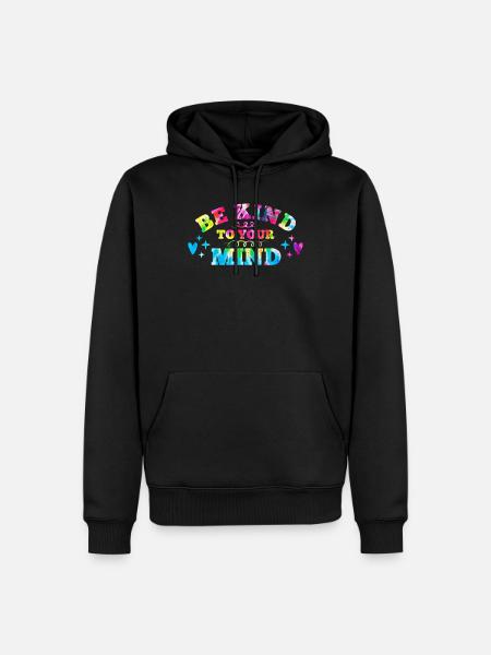 Be kind to your mind Mentale Gesundheit - Männer Premium Bio Hoodie - Schwarz