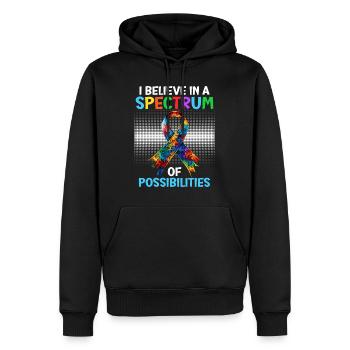 Autisme Je crois en un spectre de - Sweat à capuche Premium bio Homme - noir - Devant - Nico (187cm)