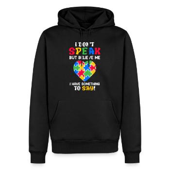 Sensibilisation à l’autisme enfant autiste - Sweat à capuche Premium bio Homme - noir - Devant - Nico (187cm)