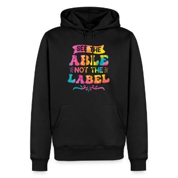 Inklusion benachteiligte Kinder Akzeptanz - Männer Premium Bio Hoodie - Schwarz - Vorne - Nico (187cm)