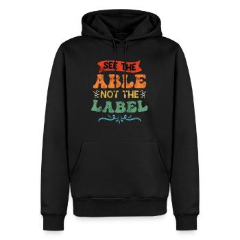 Inclusion disadvantaged children acceptance - Men’s Premium Organic Hoodie - black - Front - Nico (187cm)