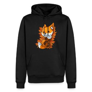 Roter Waldfuchs Baby Tier Herbst Herbst BlätterFuchs k - Männer Premium Bio Hoodie - Schwarz - Vorne - Nico (187cm)