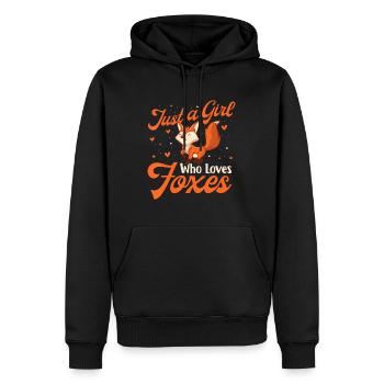 Juste une fille qui aime les renards - Fox Lover Zookeeper - Sweat à capuche Premium bio Homme - noir - Devant - Nico (187cm)