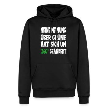 Mon opinion sur les Verts a changé à 360 degrés - Sweat à capuche Premium bio Homme - noir - Devant - Nico (187cm)