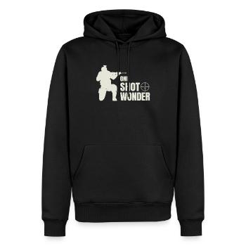 FPS Gamer One Shot Wonder Lustiges Gaming - Männer Premium Bio Hoodie - Schwarz - Vorne - Nico (187cm)