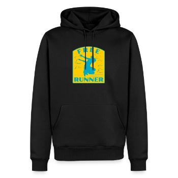Freerunning Parkour Vintage Freerunner Streetwear - Sweat à capuche Premium bio Homme - noir - Devant - Nico (187cm)
