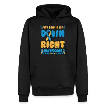 Down Syndrom Awareness Schleife Trisomie 21 - Männer Premium Bio Hoodie - Schwarz - Vorne - Nico (187cm)
