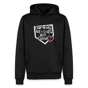 Funny Diamonds Are A Girls Best Friend Baseball So - Men’s Premium Organic Hoodie - black - Front - Nico (187cm)