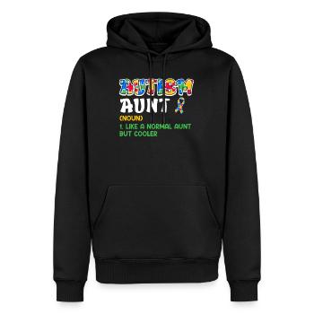 Sensibilisation à l’autisme Tante enfant autiste - Sweat à capuche Premium bio Homme - noir - Devant - Nico (187cm)