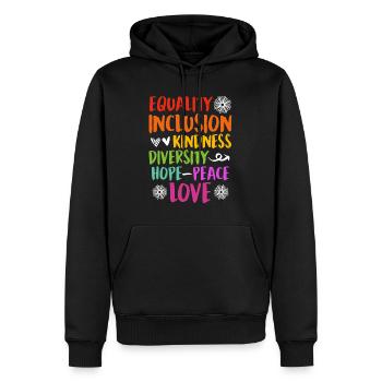 Inklusion handicap Akzeptanz und Awareness - Männer Premium Bio Hoodie - Schwarz - Vorne - Nico (187cm)