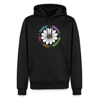 Inclusion handicap acceptation et sensibilisation - Sweat à capuche Premium bio Homme - noir - Devant - Nico (187cm)