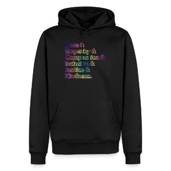 Inklusion Akzeptanz handicap Solidarität - Männer Premium Bio Hoodie - Schwarz - Vorne - Nico (187cm)