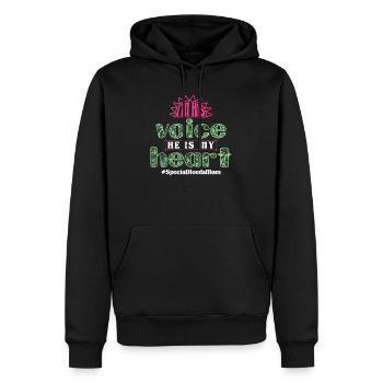 Inclusion Sensibilisation Diversité handicap - Sweat à capuche Premium bio Homme - noir - Devant - Nico (187cm)