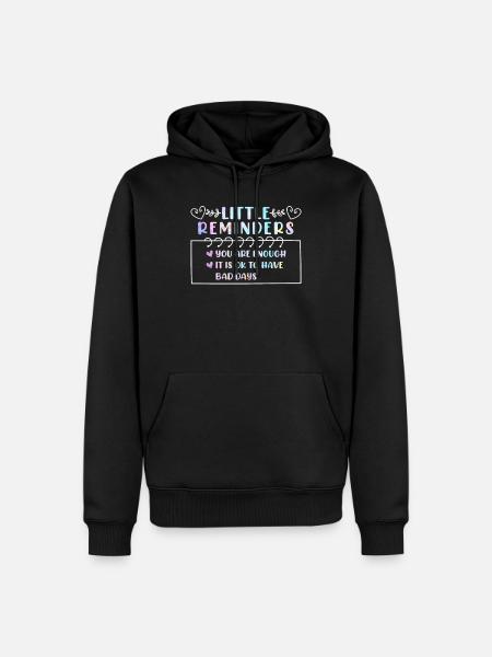Mental Health Reminder Self-Respect - Men’s Premium Organic Hoodie - black