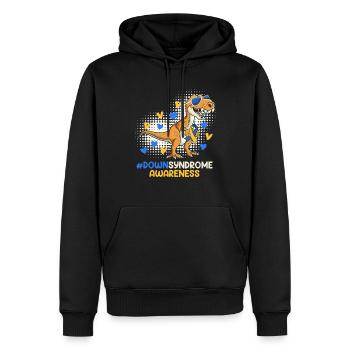 Down Syndrom Vater und Mutter mit Kind - Männer Premium Bio Hoodie - Schwarz - Vorne - Nico (187cm)
