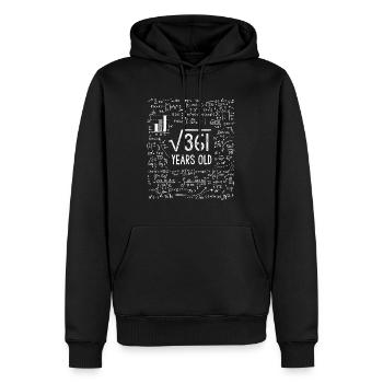 Quadratwurzel von 361 19. Geburtstag 19 Jahre alten Geschenken - Männer Premium Bio Hoodie - Schwarz - Vorne - Nico (187cm)