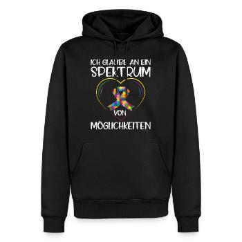 Autismus Ich glaube an Spektrum von Möglichkeiten - Männer Premium Bio Hoodie - Schwarz - Vorne - Nico (187cm)