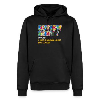 Sensibilisation à l’autisme Tante enfant autiste - Sweat à capuche Premium bio Homme - noir - Devant - Nico (187cm)