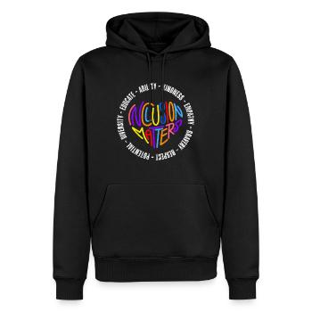 Aimer, Paix et Inclusion promouvoir l’inclusion - Sweat à capuche Premium bio Homme - noir - Devant - Nico (187cm)