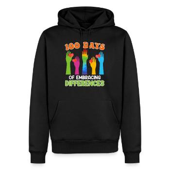 100 jours de diversité et d’inclusion solidaire - Sweat à capuche Premium bio Homme - noir - Devant - Nico (187cm)