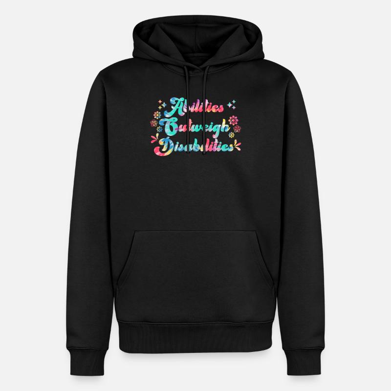 Solidarité handicap Compassion et acceptation - Sweat à capuche Premium bio Homme - noir