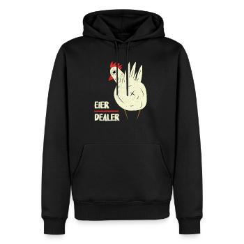 Eier Dealer - Männer Premium Bio Hoodie - Schwarz - Vorne - Nico (187cm)