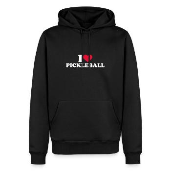 Ich liebe Pickleballluckypickleball obsessiveplay pic - Männer Premium Bio Hoodie - Schwarz - Vorne - Nico (187cm)