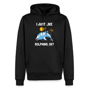 Ich Liebe Einfach Delfine Lustiger Delphin - Männer Premium Bio Hoodie - Schwarz - Vorne - Nico (187cm)