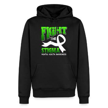 Mentale Gesundheit Fight the Stigma - Männer Premium Bio Hoodie - Schwarz - Vorne - Nico (187cm)
