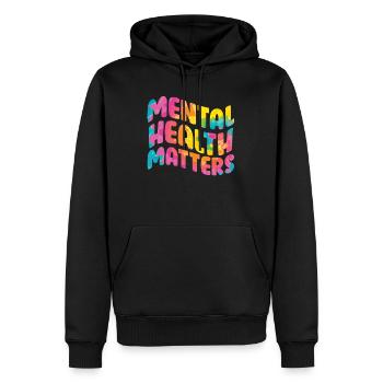 Mentale Health Matters Awareness Mentale - Sweat à capuche Premium bio Homme - noir - Devant - Nico (187cm)