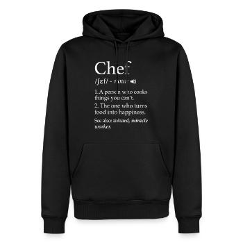 Chef Definition Lustige Zeile Sagen Koch Kochen Gif - Männer Premium Bio Hoodie - Schwarz - Vorne - Nico (187cm)