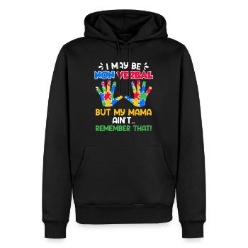 Sensibilisation à l’autisme enfant autiste - Sweat à capuche Premium bio Homme - noir - Devant - Nico (187cm)
