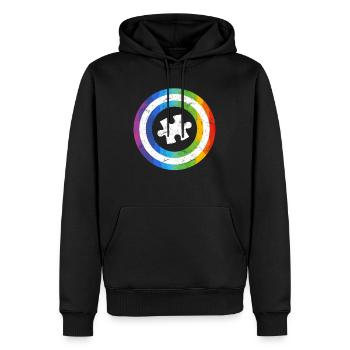 Autisme Diversité Conscience autistique - Sweat à capuche Premium bio Homme - noir - Devant - Nico (187cm)