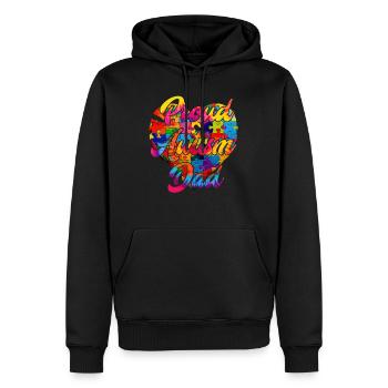 père autiste autiste enfant autisme - Sweat à capuche Premium bio Homme - noir - Devant - Nico (187cm)