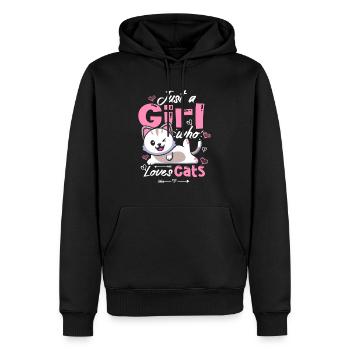 Just A Girl Who Loves Cats Cute Kawaii - Men’s Premium Organic Hoodie - black - Front - Nico (187cm)