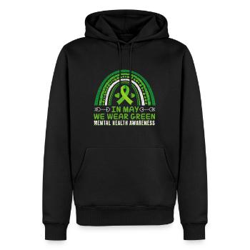 Promotion de la santé mentale Santé mentale - Sweat à capuche Premium bio Homme - noir - Devant - Nico (187cm)